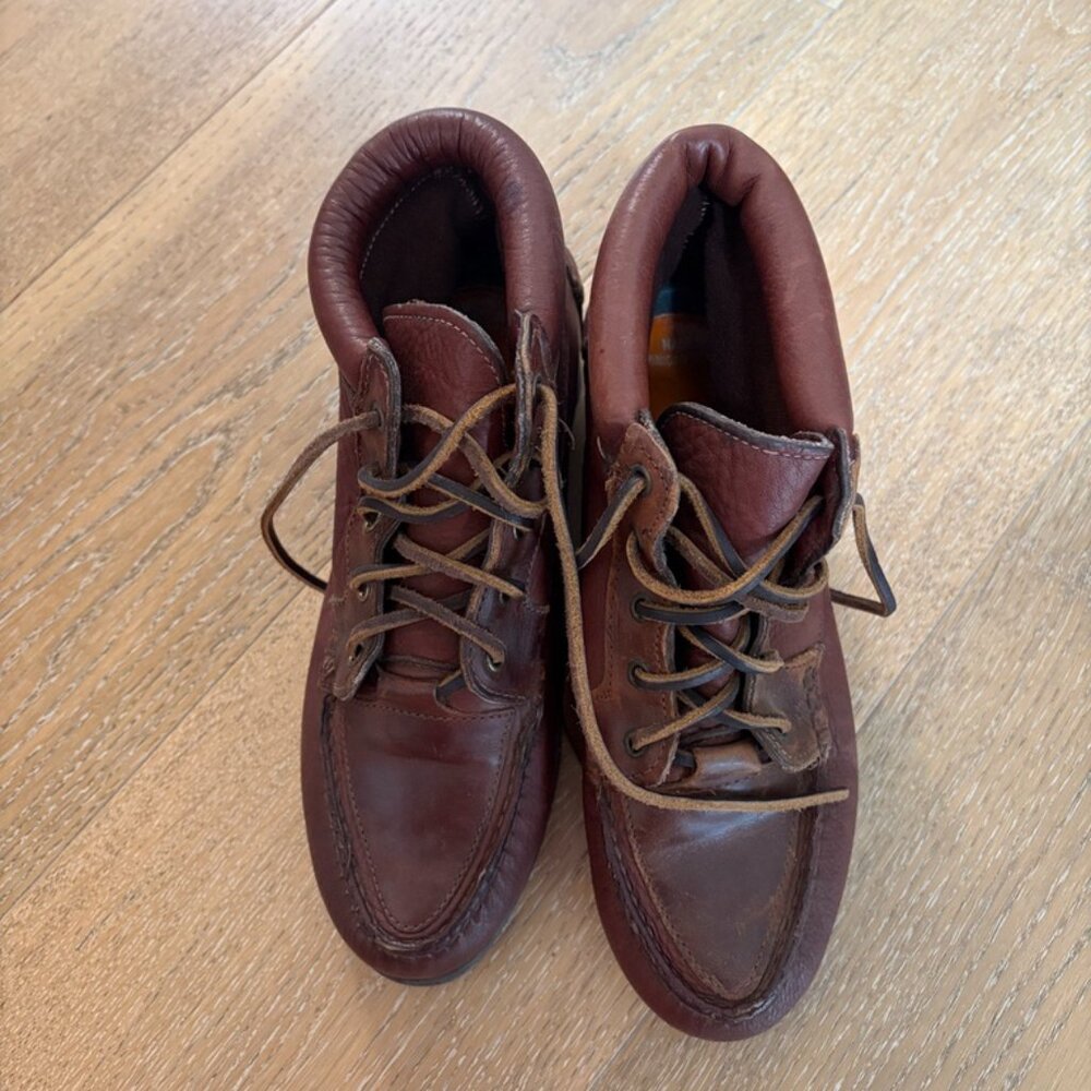 Timberland VIntage Hiking Boot Womens 7.5 Brown Moc Toe Chukka Leather